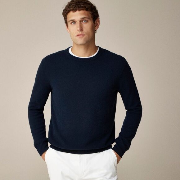 NWT J CREW Cashmere crewneck sweater in black - Picture 1 of 6